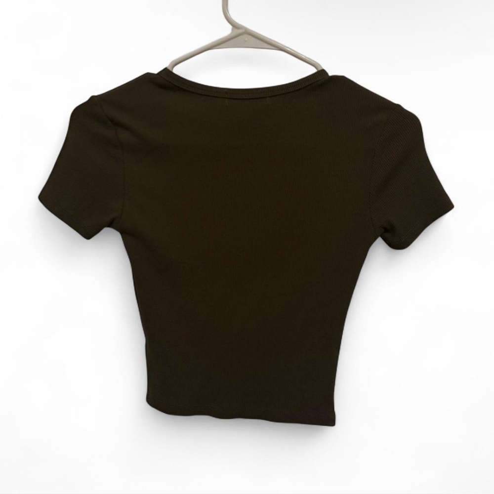 Olive Green Ribbed Top - Picture 2 of 2